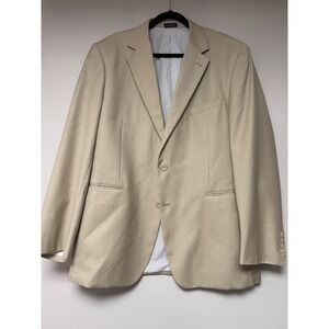 Stafford Essentials Mens‎ Tan Blazer Sport Coat Jacket 44L Lined